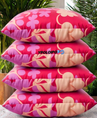 LIPONOS LUXURY Microfibre Abstract Sleeping Pillow Pack of 4(Pink)