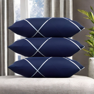 Urmila Creation Microfibre Sleeping Pillow Pack of 3 Solid LUXURY(Blue)