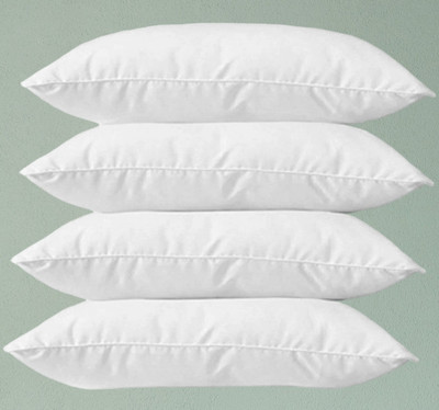 STOMIA Pack Of 4 pillows Polyester Fibre Solid Sleeping Pillow Pack of 4(White)