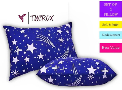 TWIROX LUXURY Polyester Fibre Abstract, Solid Sleeping Pillow Pack of 2(Black)