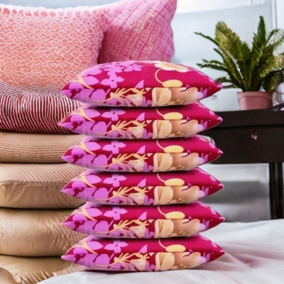 CATHROL 004 Microfibre Abstract Sleeping Pillow Pack of 6(Pink)