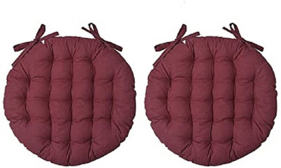 STAR ANGLE Cotton Solid Cushion Pack of 2(Maroon)
