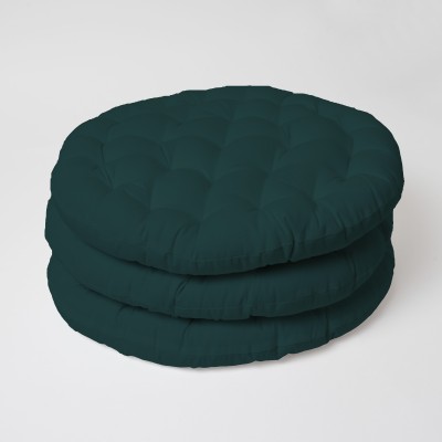 SKANDA FAB Polyester Fibre Solid Floor Cushion Pack of 3(Botanical Green)