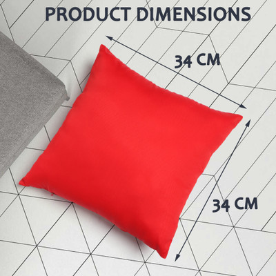Vcuitt RED PLAIN Microfibre Nature Cushion Pack of 1(Red)