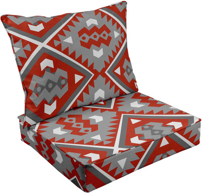 Vargottam Foam Geometric Chair Pad Pack of 2(Gray1)