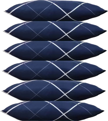 Navi collection Microfibre Abstract Sleeping Pillow Pack of 6(WHITE LINE)