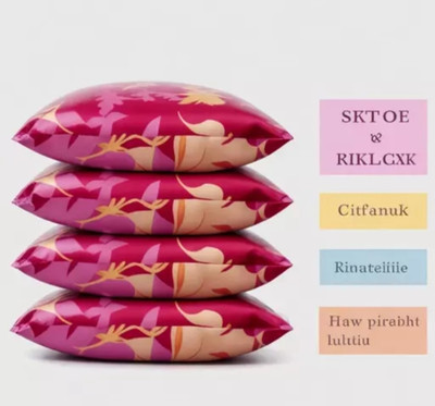 YPOLOIPO LUXURY Polyester Fibre Solid Sleeping Pillow Pack of 4(Pink)