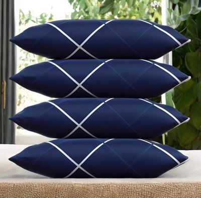 Urmila Creation Microfibre Sleeping Pillow Pack of 4 Solid LUXURY(Blue)