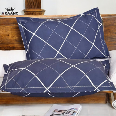 vraanc Luxury Microfibre Abstract Sleeping Pillow Pack of 2(Blue)