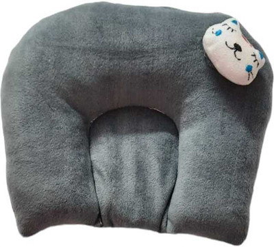 Sukhluxe Mustard Seeds Solid Baby Pillow Pack of 1(Grey)