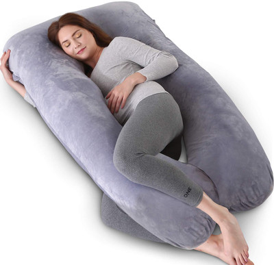 Mojo Premium series Polyester Fibre Solid Pregnancy Pillow Pack of 1(Grey)