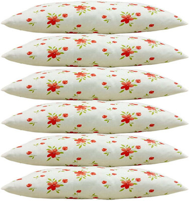 SANJU BROTHER Microfibre Floral Sleeping Pillow Pack of 6(Orange)
