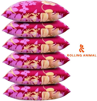 Rolling Animal Microfibre Sleeping Pillow Pack of 6 Solid LUXARY(Multicolor)