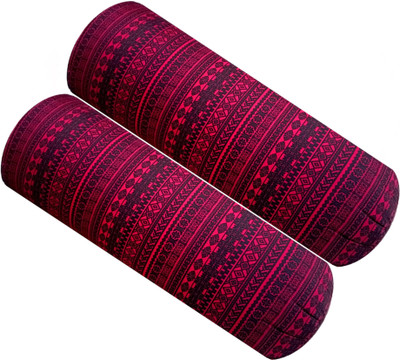 GKM Microfibre Abstract Sleeping Pillow Pack of 2(Maroon, Black)