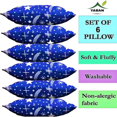 YABAN ULTRA SOFT LUXURY Polyester Fibre Abstract Sleeping Pillow Pack of 6(Blue)