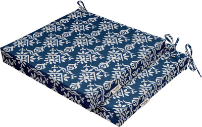 Vargottam Foam Motifs Chair Pad Pack of 2(Royal Blue)