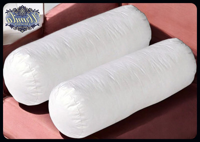 JAI SHRI Round Microfibre Solid Bolster Pack of 2(White)