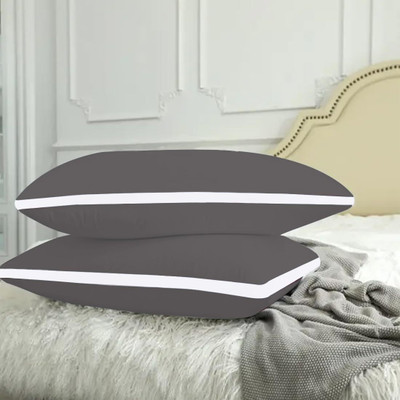 ADBENI HOME Microfibre Solid Sleeping Pillow Pack of 2(Grey)