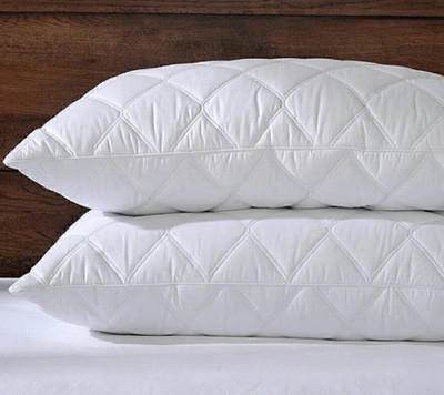 Dream Homme Down Alternative Luxury Quilted Microfibre Solid Sleeping Pillow Pack of 2(White)