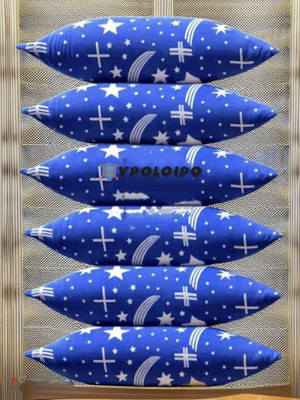 YPOLOIPO Polyester Fibre Sleeping Pillow Pack of 6 Abstract LUXURY(Blue)