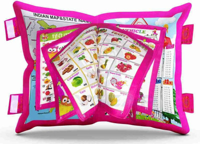 Sharvil Cotton Baby Pillow Pack of 1 Alphanumeric Learning Pillow(Pink)