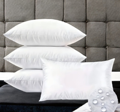 GUNVAR INDIA PRIVATE LIMITED LUXURY Polyester Fibre Solid Sleeping Pillow Pack of 4(White)