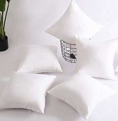 Anand Creative Store Polyester Fibre Cushion Pack of 5 Solid(White)