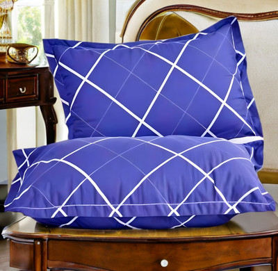 YPOLOIPO LUXURY Polyester Fibre Abstract Sleeping Pillow Pack of 2(Blue)