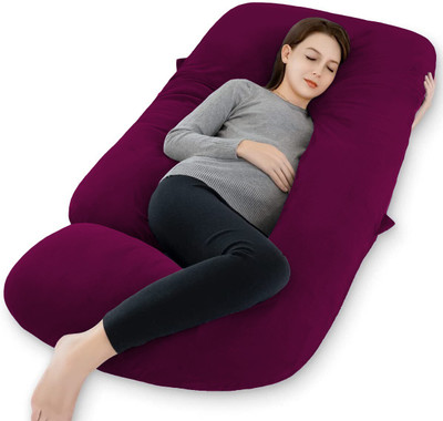 Daddy Cool premium Lyte G Shaped Velvet Microfibre Solid Pregnancy Pillow Pack of 1(Wine)