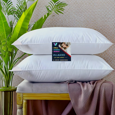 NKSNIMYSTORE LUXURY Polyester Fibre Abstract Sleeping Pillow Pack of 2(White)