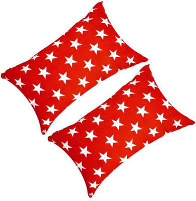 brightjex Microfibre Solid Sleeping Pillow Pack of 2(Red Star)