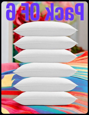 JAYOG ENTERPRISE White Pillow 6 Microfibre Solid Sleeping Pillow Pack of 6(White)
