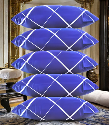 YPOLOIPO Polyester Fibre Sleeping Pillow Pack of 5 Solid LUXURY(Blue)