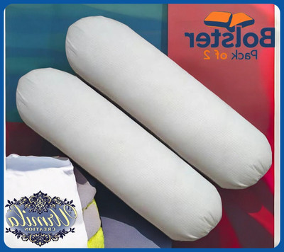 Urmila Creation Microfibre Bolster Pack of 2 Solid(White)