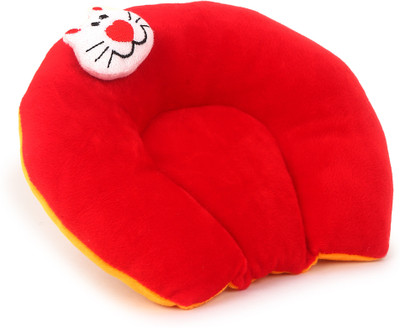 BabeDesk Velvet Mustard Seeds Toons & Characters Mustard Seeds Solid Baby Pillow Pack of 1(Red)