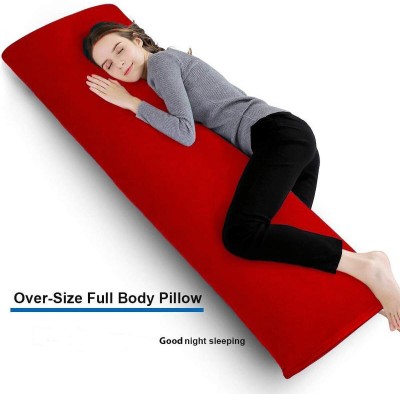 Mom's Moon Ultra Soft Full Body Pillow-Side Sleeping Pillow Microfibre Solid Body Pillow Pack of 1(Red)