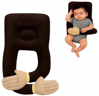 Stakio Microfibre Baby Pillow Pack of 1 Solid(Brown)