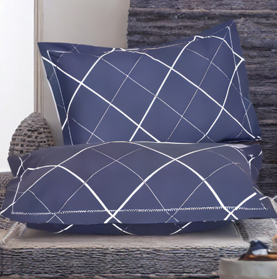 LIPONOS LUXURY Polyester Fibre Solid Sleeping Pillow Pack of 2(Blue)