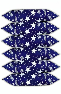 TWIROX LUXURY Microfibre Abstract, Floral Sleeping Pillow Pack of 6(Blue)