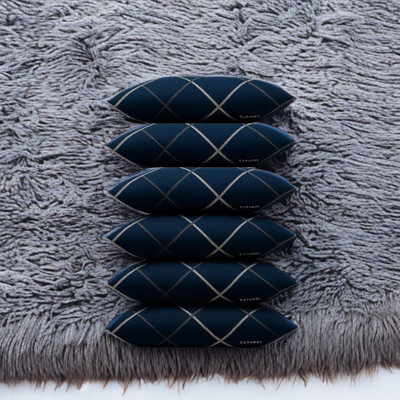 CATHROL Cotton Sleeping Pillow Pack of 6 Abstract 6 Pillows(Blue)