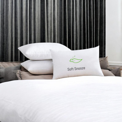 SOFT SNOOZE Microfibre Sleeping Pillow Pack of 3 Solid Soft Luxury(White)