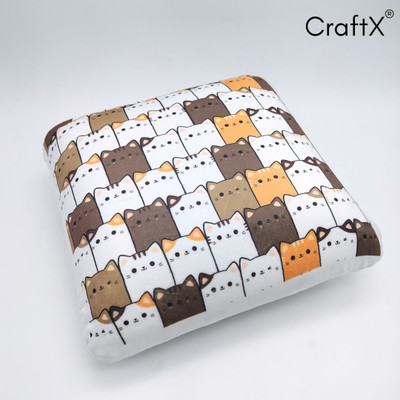 craftx Square Pillow Multi-Purpose Cushion for Sofa, Chair, Car & Back Support Memory Foam Animals Cushion Pack of 1(Multicolor)