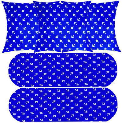 PALVIT Microfibre Abstract Bolster Pack of 5(Blue)