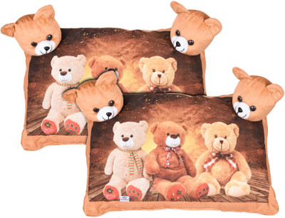 Heart Home Microfibre Baby Pillow Pack of 2 Toons & Characters Pillow(Brown)