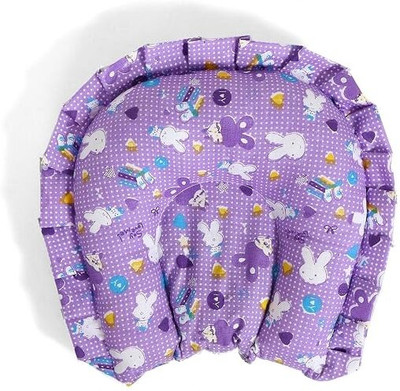 Babesite Mustard Seeds, Microfibre Baby Pillow Pack of 1 Animals BABY SEED PILLOW, Pillow for Newborn Baby-Round Head Shaping Pillow, 0-12 Months(Purple)