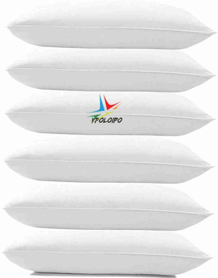 LIPONOS LUXURY Polyester Fibre Abstract Sleeping Pillow Pack of 6(White)