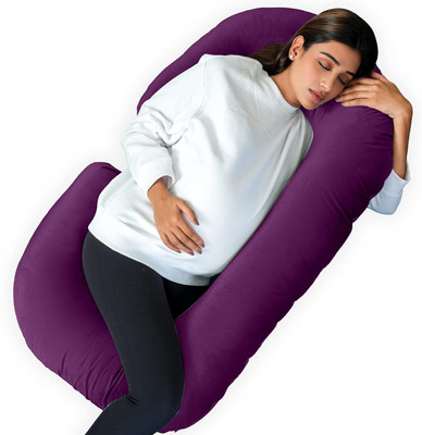 WINX ultra soft C shaped Polyester Fibre Solid Pregnancy Pillow Pack of 1(Purple)