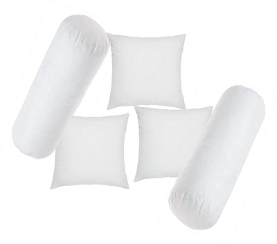 GTX Combo Prime Set Of 3 Cushions & 2 Microfibre Solid Bolster Pack of 5(White)
