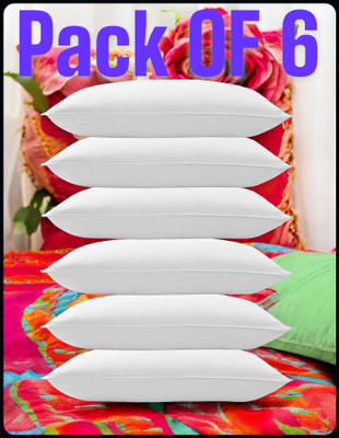 Urmila Creation White Pillow 6 Microfibre Solid Sleeping Pillow Pack of 6(White)