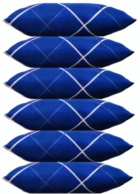 GAULPASTORES Polyester Fibre Solid Sleeping Pillow Pack of 6(Blue)
